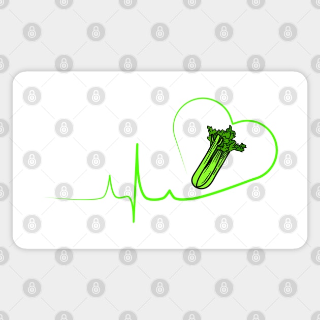 Celery Heartbeat Sticker by HobbyAndArt